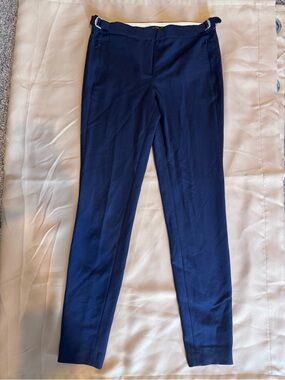 Massimo Dutti Slim Navy Tapered Trousers